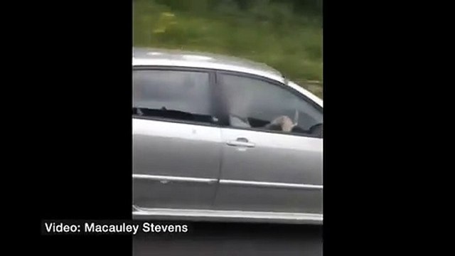 Mulher filmada a resolver cubo mágico enquanto conduz