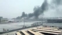 Avião incendeia-se após aterragem em aeroporto do Dubai