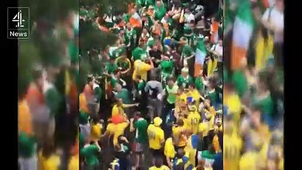 Adeptos Irlandeses e suecos 'enviam recado' a hooligans