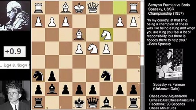 Boris Spassky sacs a Bishop and beats a world class coach (1957)