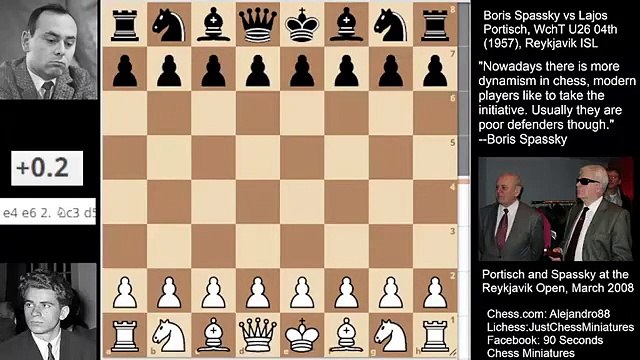 Boris Spassky sacs the exchange and stops Portisch attack (1957)