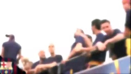 Piqué goza com Ronaldo nos festejos do Barcelona