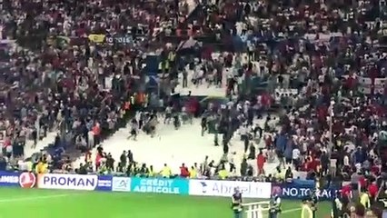 Inglaterra-Rússia termina com 'arrastão' nas bancadas