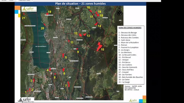 II.1.2 Animation foncière par la Safer sur commande du Comité intercommunautaire pour l'assainissement du lac du Bourget (CISALB) dans les zones humides du lac du Bourget en Savoie