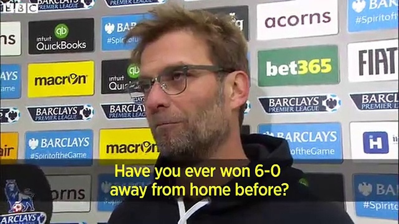 "Alguma vez tinha vencido por 6-0?", e Klopp respondeu... à Klopp