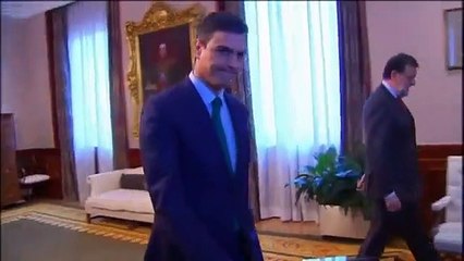O 'frio' e curto enconto entre Mariano Rajoy e Pedro Sanchez