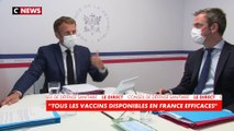 Emmanuel Macron : «Grâce au vaccin nous pouvons, malgré la forte progression du virus, éviter des restrictions et des fermetures»