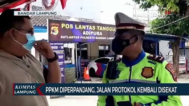 PPKM diperpanjang, Penyekatan Jalan Protokol Bandar Lampung Kembali dilakukan