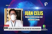 Iquitos: 10 de 12 pacientes hospitalizados en UCI no se vacunaron