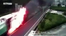Condutor de camião em chamas evita tragédia