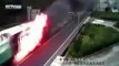 Condutor de camião em chamas evita tragédia