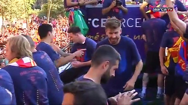 Receção dos adeptos após Barcelona conquistar Liga dos Campeões