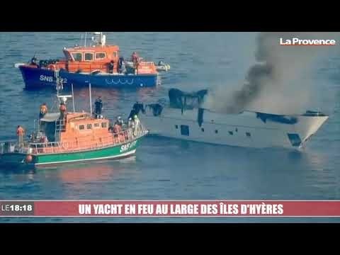 Un yacht en feu au large des îles d'Hyères