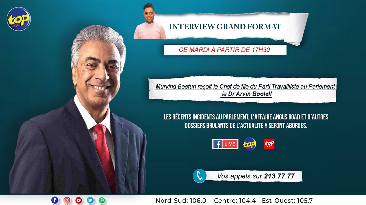 Zoom Extra : Murvind Beetun reçoit le Chef de file du Parti Travailliste au Parlement ,le Dr Arvin Boolell.