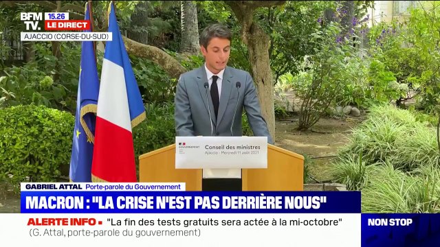 Gabriel Attal: la fin de la gratuité des tests hors prescriptions médicales devrait entrer en vigueur la mi-octobre