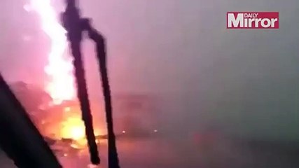 camião polónia chamas