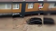Vatandaş, üzerine çıktığı araç duvara çarpınca sele kapıldı