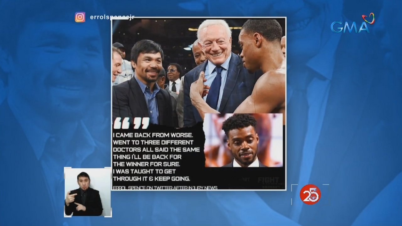 Errol Spence Jr., nag-withdraw sa laban nila ni Manny Pacquiao dahil sa problema sa mata | Saksi