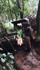 Tải video: Amazing John Deere 5050 D 4WD Tractor With Trailer  | Biggest Wood Load  Pulling  | Zubair Menothil