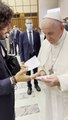 Jonathan Roumie meets Pope Francis