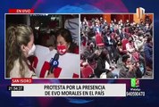 San Isidro: manifestantes protestan por presencia de Evo Morales en Perú