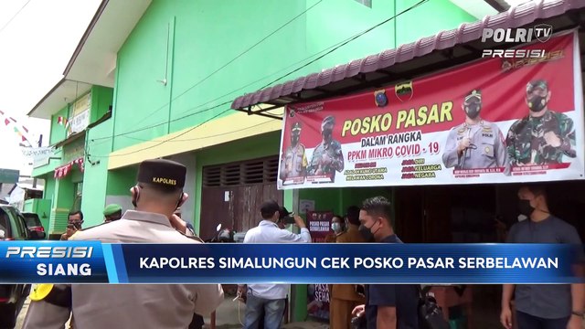 Dukung PPKM Level-3 Kapolres Simalungun dan Wakil Bupati Cek Posko Pasar di Serbelawan