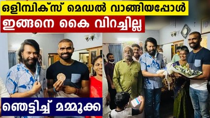 Mammootty visits Olympian Sreejesh at his residence in Kochi | Oneindia Malayalam