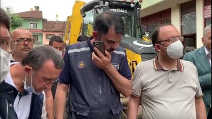 Son dakika haber | Bakan Kurum, selden etkilenen bölgelerde incelemelerde bulundu