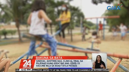 Sinovac, gustong mag-clinical trial sa Pilipinas kung epektibo ang COVID-19 vaccine nila sa edad tatlo pataas | 24 Oras