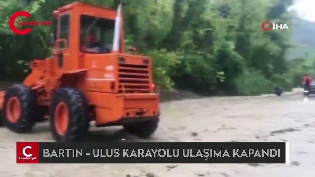 Dere yatağı taştı! Bartın-Ulus karayolu ulaşıma kapandı