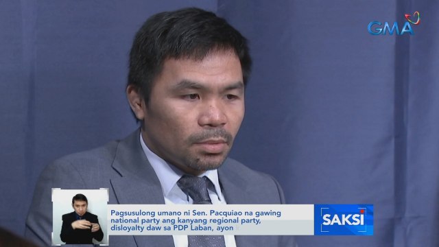 Pagsusulong umano ni Sen. Pacquiao na gawing national party ang kanyang regional party, disloyalty daw sa PDP Laban, ayon kay Atty. Matibag | Saksi