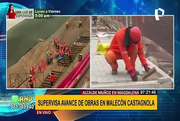Alcalde Muñoz supervisa avance de obra del malecón Castagnola