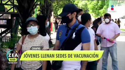 Centennials abarrotaron lo módulos de vacunación en Chiapas