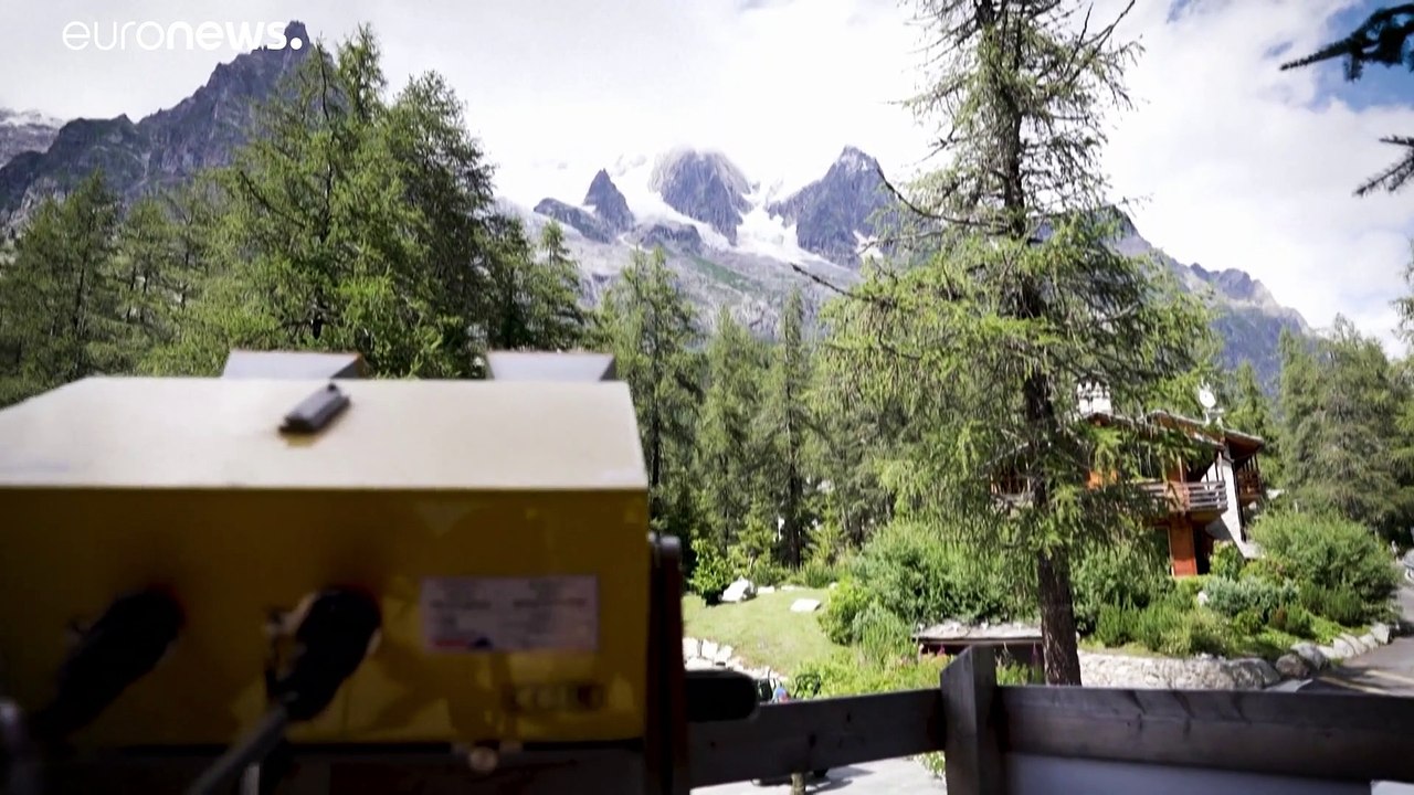 Abrutschende Gletscher am Montblanc