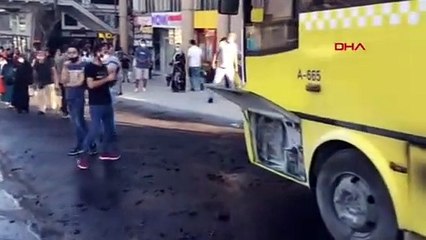 İETT otobüsü alev alev yandı