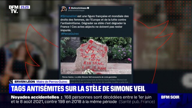C'est un choc : le maire de Perros-Guirec réagit aux tags antisémites sur la stèle en mémoire de Simone Veil