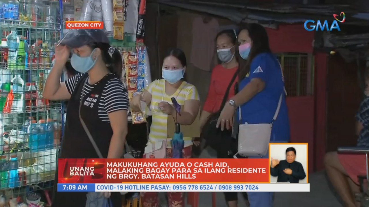 Ilang residente ng Brgy. Batasan Hills, maagang pumila sa bigayan ng ayuda | UB