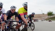 'Rear-View Cam Footage Shows Cyclists Crashing & Falling Like Dominoes '