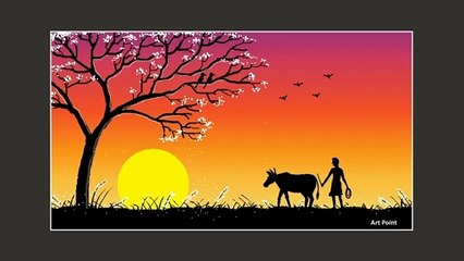 How to Draw - in computer| Microsoft paint tutorial | ms paint | scenery drawing 112 - Art Point