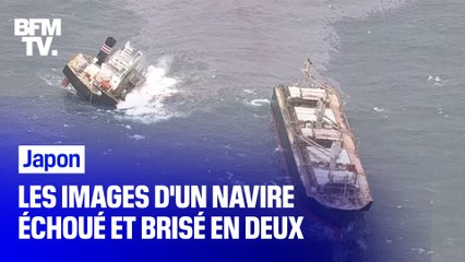 Au Japon, un navire qui s'est échoué et brisé en deux provoque une fuite de pétrole