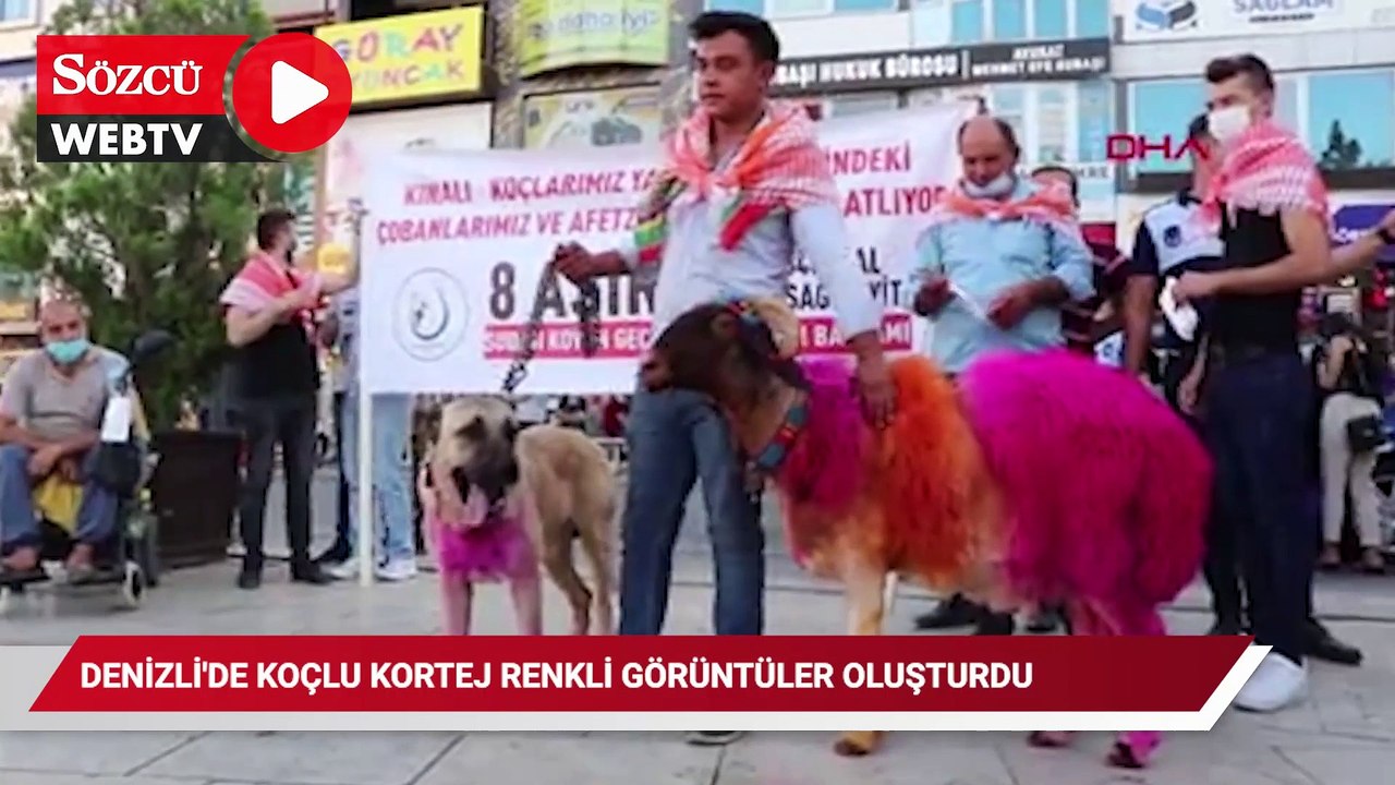 Denizli'de koçlu kortej, renkli görüntüler oluşturdu