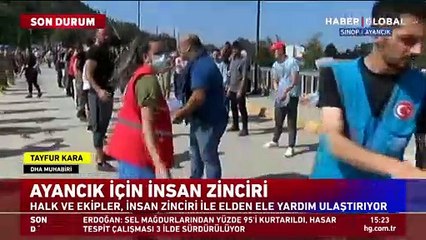 Ayancık için insan zinciri