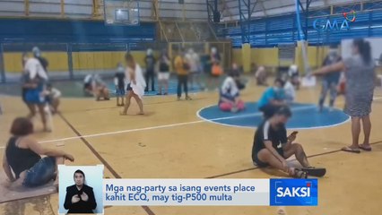 Mga nag-party sa isang events place kahit ECQ, may tig-P500 multa | Saksi