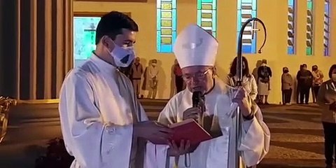 Estátua de 8 metros em homenagem a Nossa Senhora é abençoada por Dom Mamede