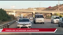 Nakliyat kamyonu alev alev yandı, geriye iskeleti kaldı