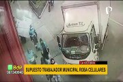 La Victoria: supuesto trabajador municipal roba celulares de furgón estacionado