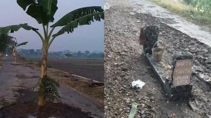 Bikin Makam Untuk Protes Jalanan Rusak