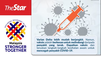 Download Video: Covid-19 vaccines used in M'sia effective against Delta variant, says Health DG