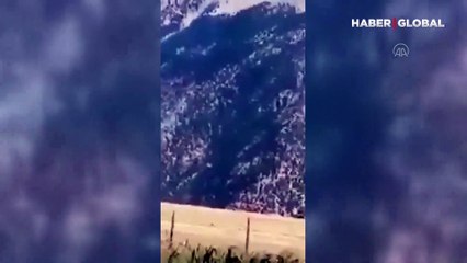 Son dakika Kahramanmaraş'ta yangın söndürme uçağının düşme anı kamerada