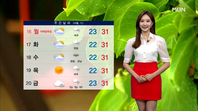 [종합뉴스 날씨]광복절 곳곳 소나기…내일 서울 낮기온 32도